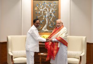 Telangana Chief Minister KCR had an hour-long meeting with PM Modi in New Delhi (1)