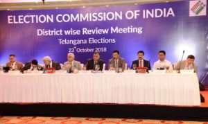 Chief Election Commissioner with Senior Officials of ECI Reviewing Poll Preparedness & District Election Plans in Telangana (1)