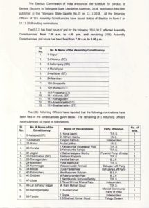 Chief Electoral Officer, Telangana regarding Schedule and Nomination (1)