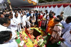 CM KCR Performs Bhoomi Puja for Telangana New Assembly Building (27)