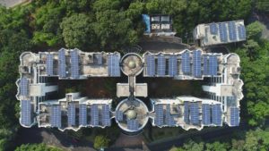 2. A view of the Solar Panals on the roof of one of the buildings of Dr MCR HRD Institute