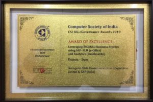 TSGENCO again Honoured with CSI SIG e-Governance Award of Excellence (2)