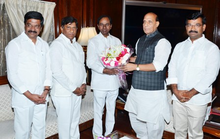 Telangana Chief Minister K. Chandrashekhar Rao met Union Home Minister Rajnath Singh