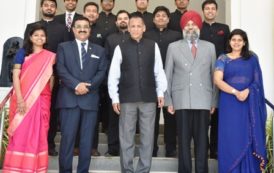Director General, Dr. MCR HRD Institute along with 11 IAS Probationers of 2017 Batch, allotted to Telangana Cadre Met Governor