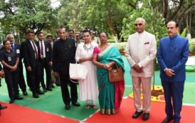 Hon'ble President of India planting of sapling at Rashtrapati Nilayam