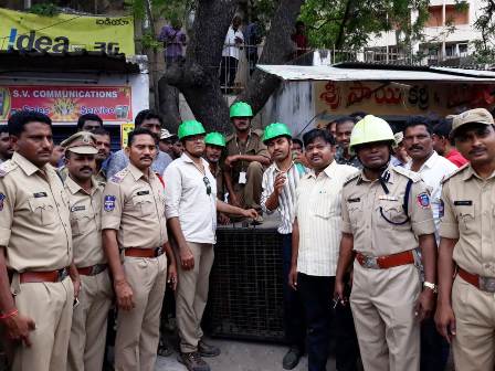 Entry of A sloth Bear in BSNL office Karimnagar, Rescued & Released in Forest safely by Dept