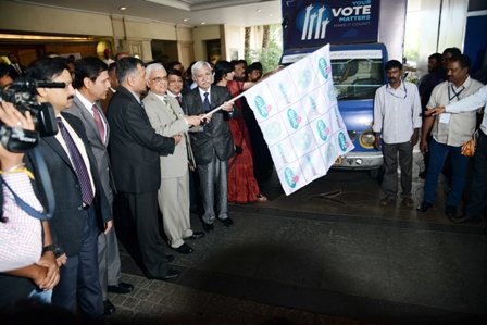 Chief Election Commissioner inaugurated the SVEEP vehicles at Hotel Taj Krishna, Banjara Hills, Hyderabad