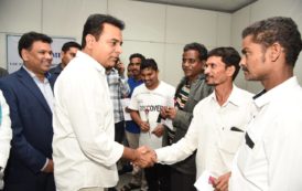 Minister KTR Receives Gulf Amnesty Returnees at RGI Airport