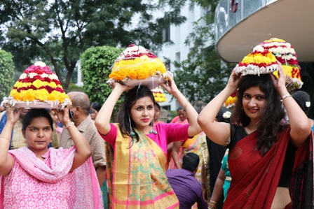 Trainee Civil Servants at Dr MCR HRD Institute Celebrate Bathukamma Festival with Gaiety and Fervour