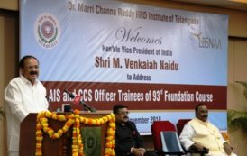 Hon'ble Vice President of India addressed 316 trainee civil servants attending 93rd Foundation Course conducted by Dr. MCR HRD Institute of Telangana