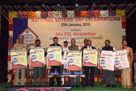 Voter Facilitation Toll free 1950 Helpline Launch Governor E.S.L Narasimhan