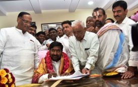 G.Jagadish Reddy, Hon'ble Minister for Education is Seen Assuming Charge