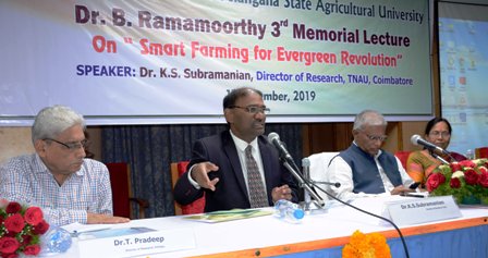 PJTSAU – Dr.B. Ramamoorthy Memorial Lecture on Smart Farming for Evergreen Revolution