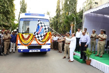 Minister for Home Flagged Off Mobile Rest Rooms & Toilets for Women Police Officers on Bandobust Duties
