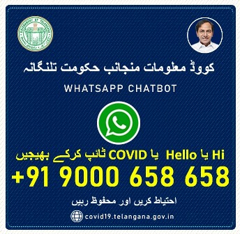 Telangana Govt. brings out Covid-19 WhatsApp Chatbot in Urdu